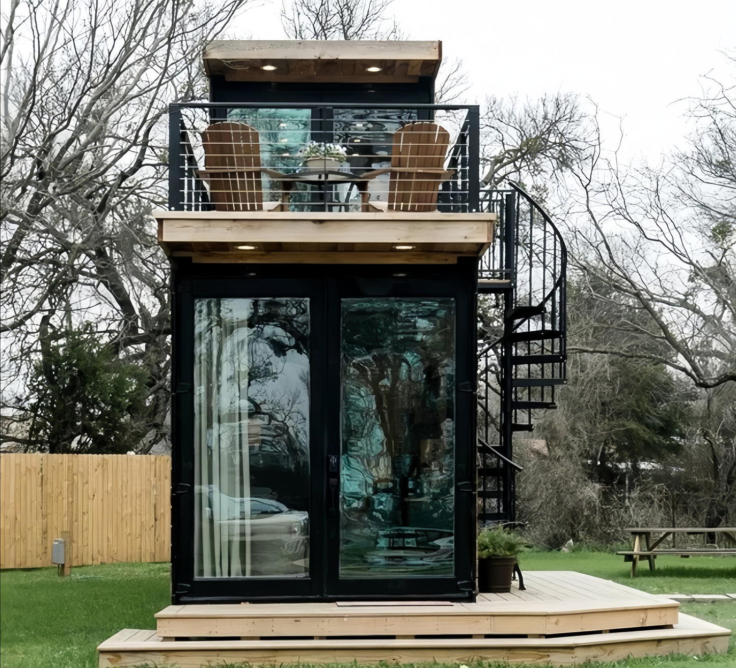 Cabin Home 40ft x 20ft Double Story Flat Pack Home with Bathroom and Kitchen